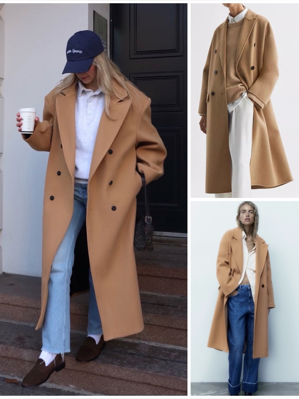 ZARA ~ Wool Blend Double Breasted Coat